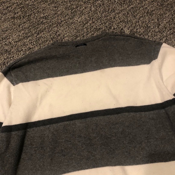 Náutica mens’s sweater white and grey striped size large - Picture 7 of 9